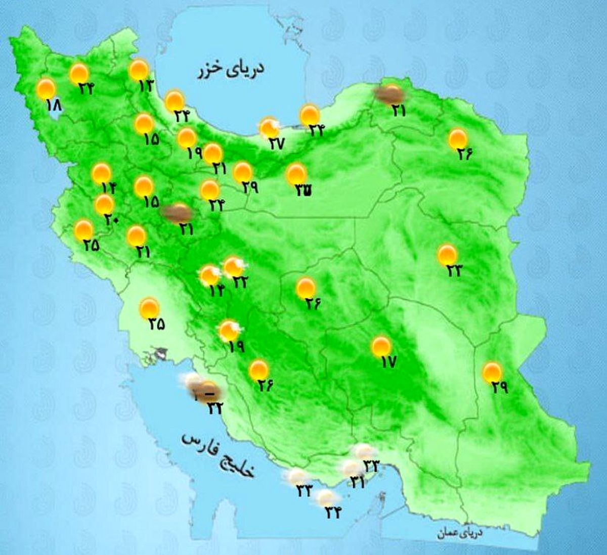 وضعیت آب و هوا، امروز ۲ شهریور ۱۴۰۲؛ بارش پراکنده باران در پنج استان کشور